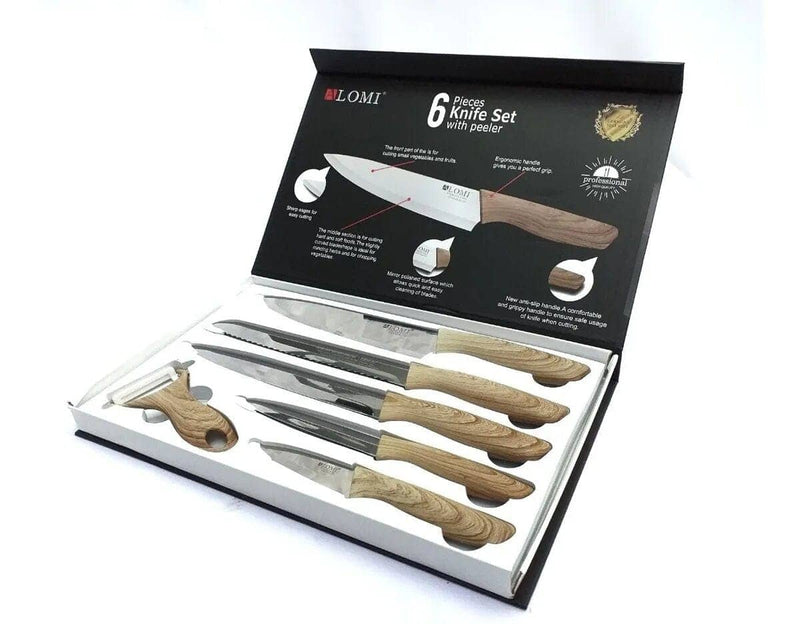 SET DE CUCHILLOS DE MADERA COCINA Marblacks