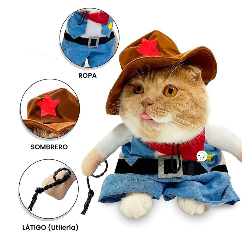 Disfraz De Vaquero Mascotas Perro Gato