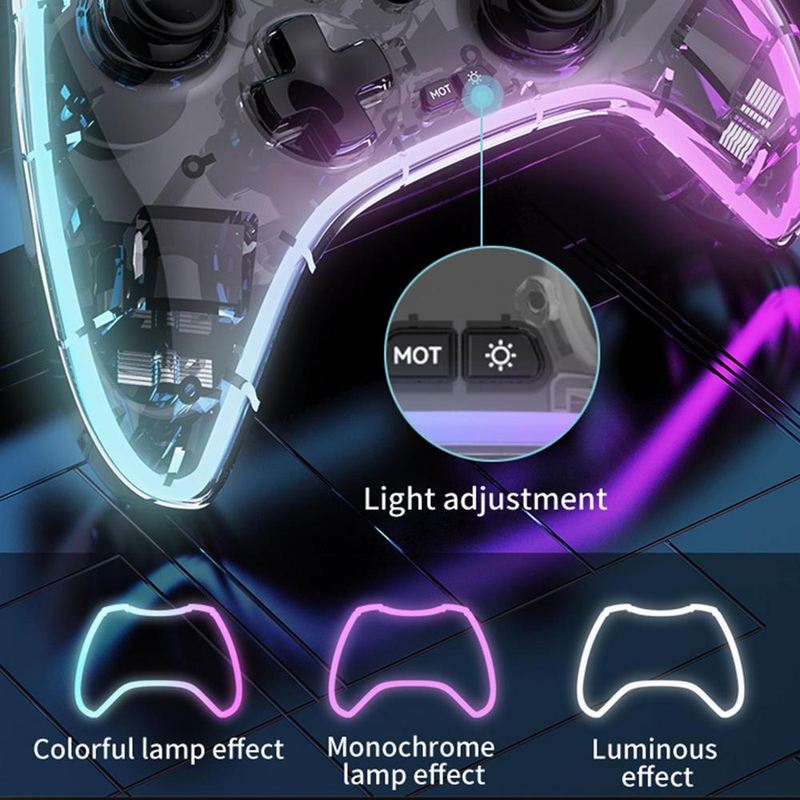 Control Gamepad Transparente Rgb Lh-3