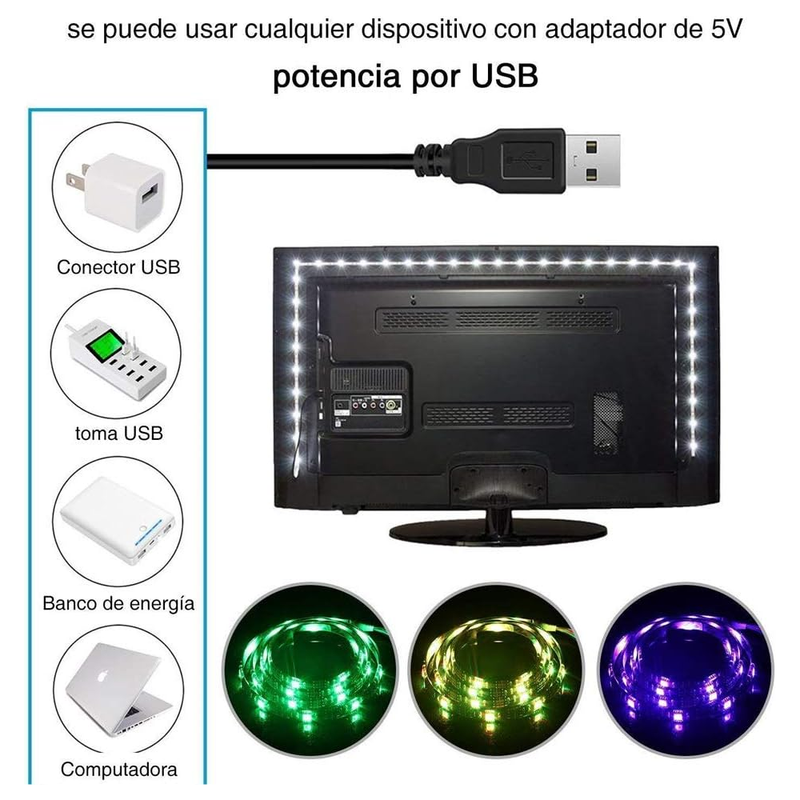 Cinta De Luz Led Rgb 5 Metros Con App