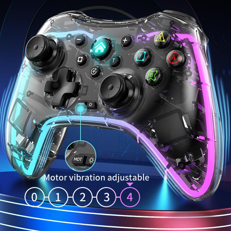 Control Gamepad Transparente Rgb Lh-3