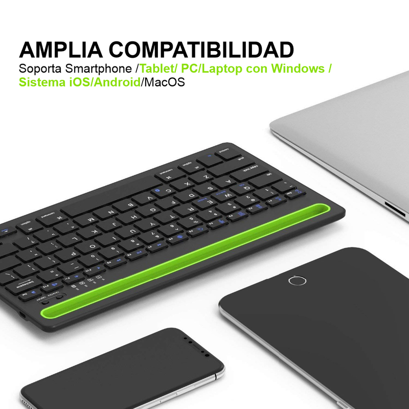 Teclado Inalambrico Recargable BT 2CanaL