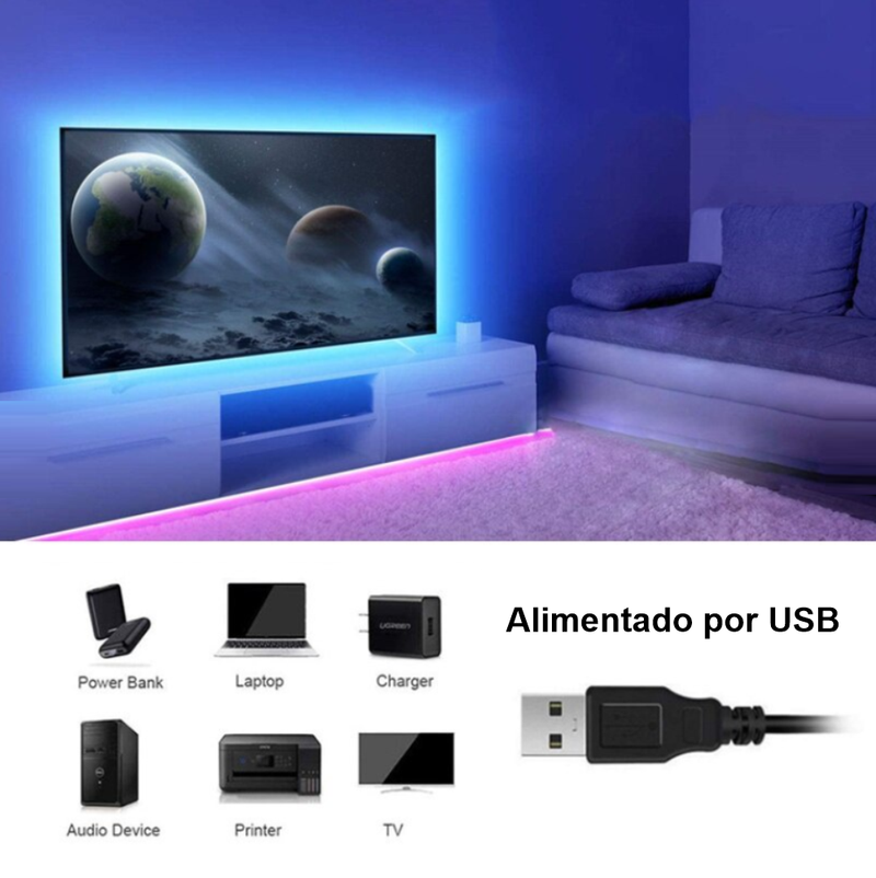 Cinta De Luz Led Rgb 5 Metros Con App