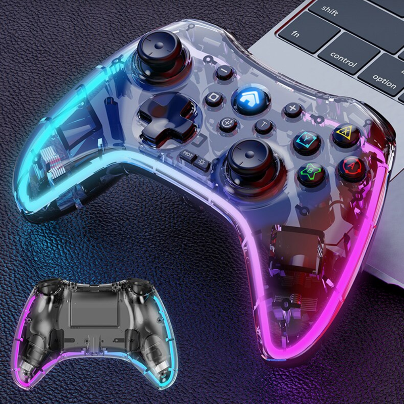 Control Gamepad Transparente Rgb Lh-3