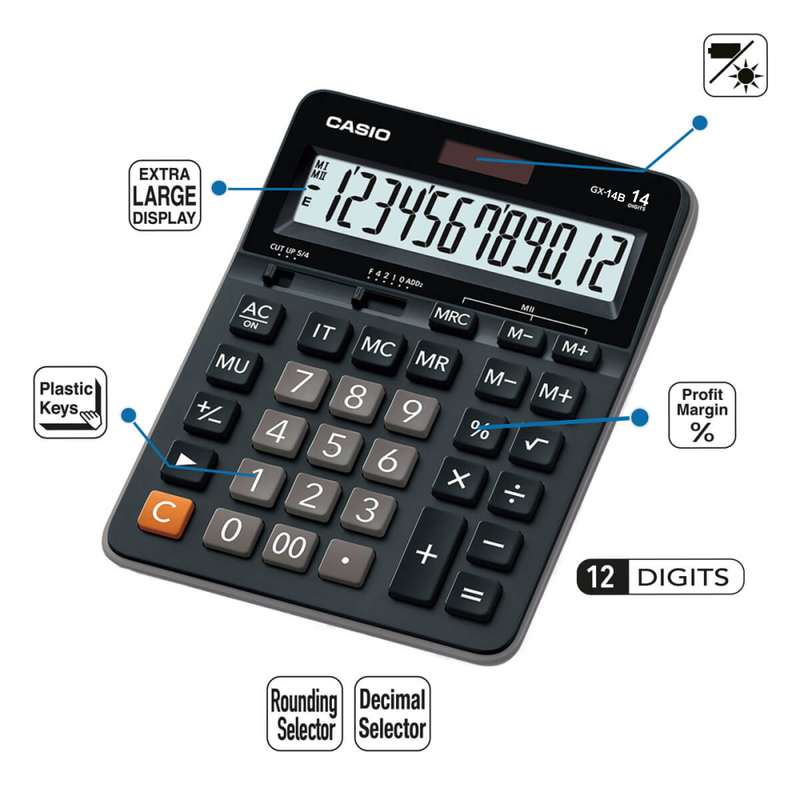 Calculadora Basica Casio Gx-14b 14 Digit