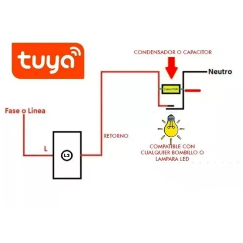 Interruptor Wifi Tactil Alexa Home 2Vias