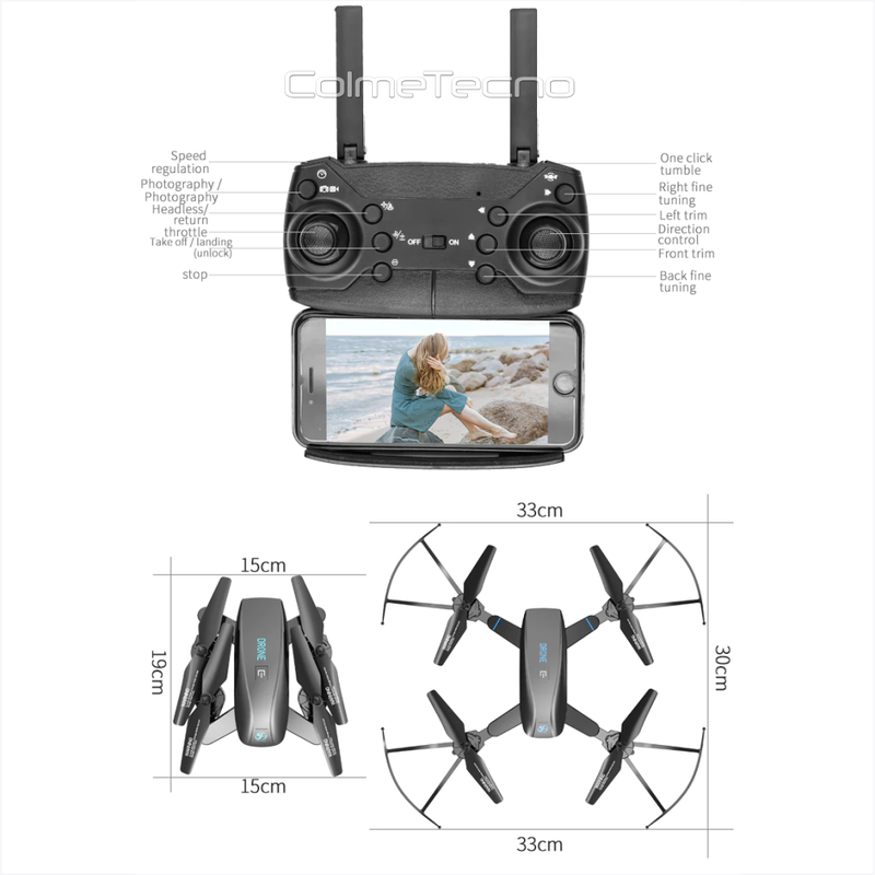 Drone Plegable Cámara Wifi Hd 2.4g S173