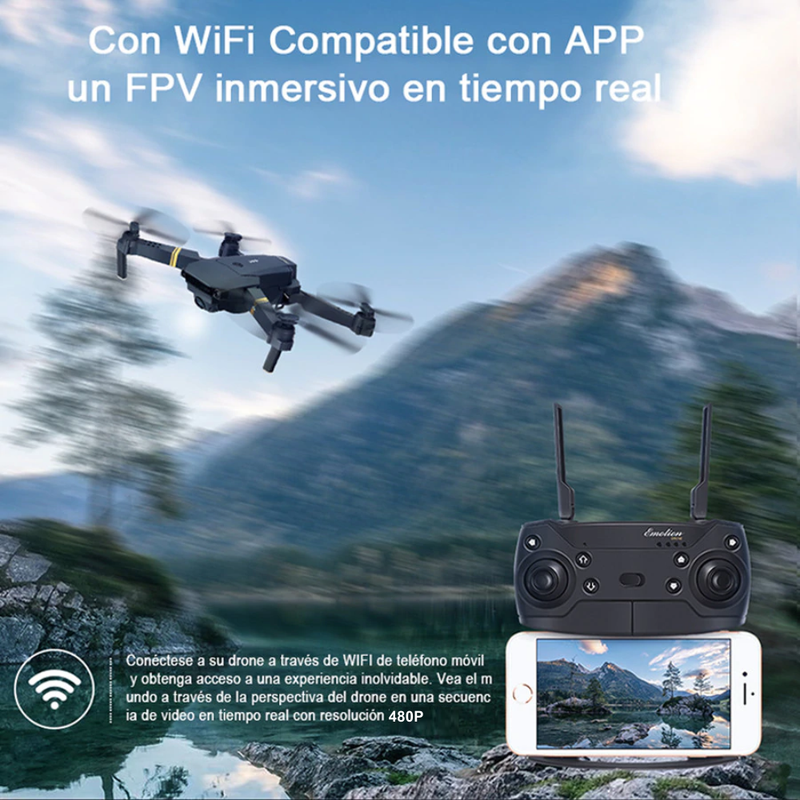 Drone Plegable Fpv Cámara Hd Wifi E90