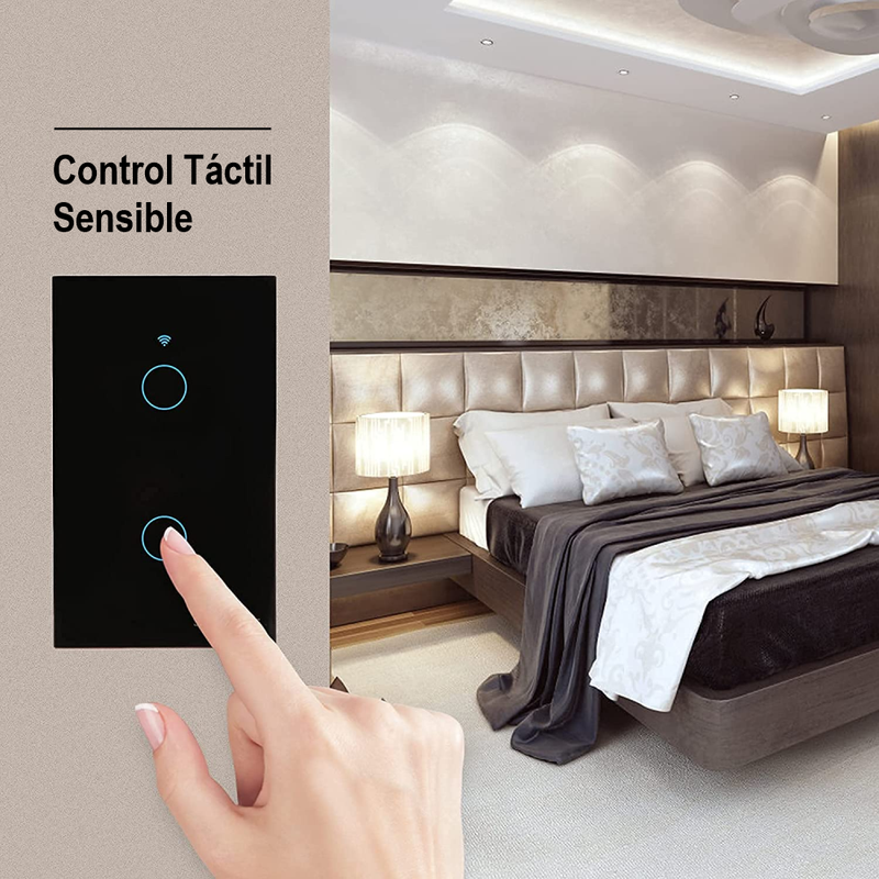 Interruptor Wifi Tactil Alexa Home 2Vias