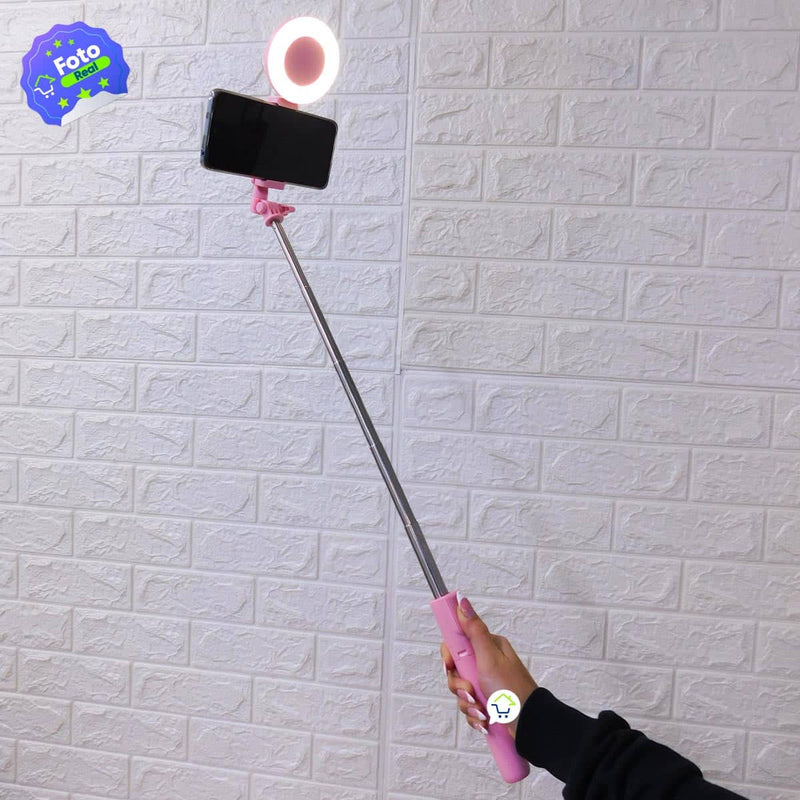 Trípode Selfie Stick Aro Luz LED Celular