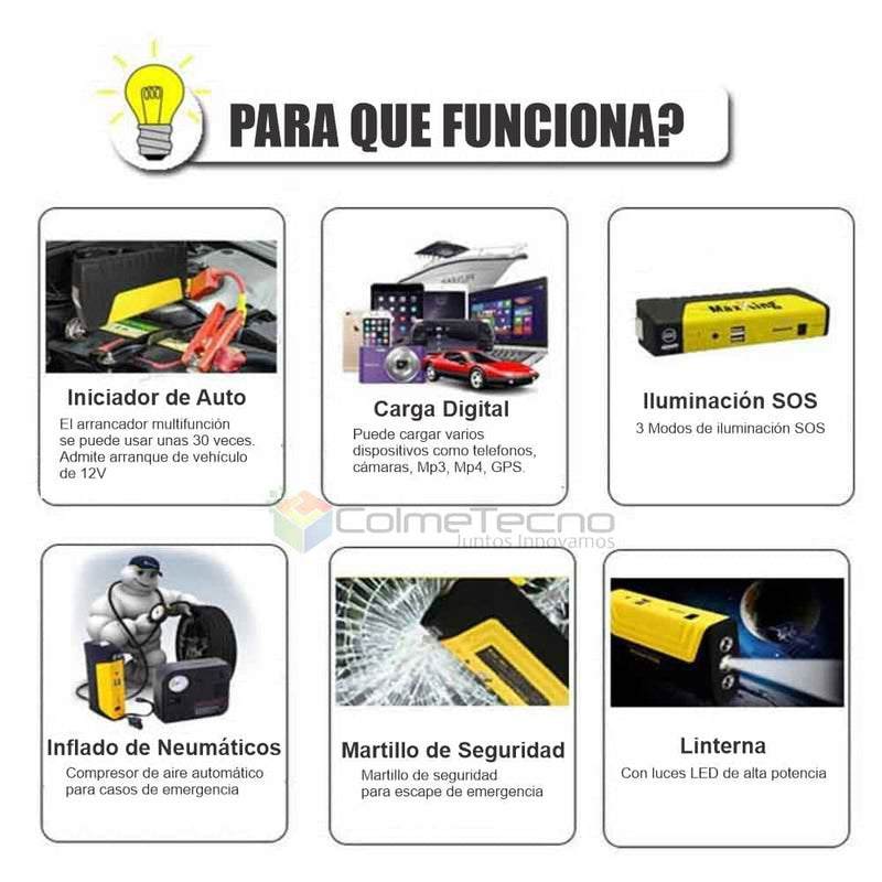 Kit De Emergencia Iniciador Batería 12v