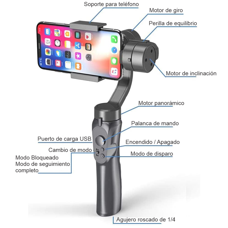 Estabilizador Celular Gimbal H4 3Eje App