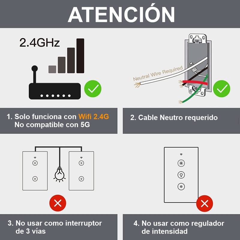 Interruptor Wifi Tactil Alexa Home 2Vias