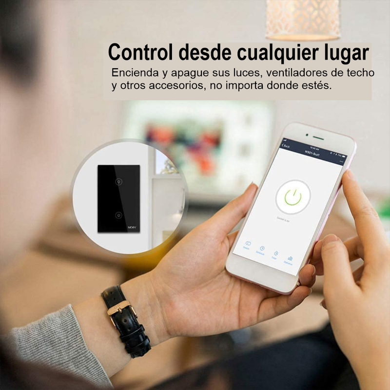 Interruptor Wifi Tactil Alexa Home 2Vias