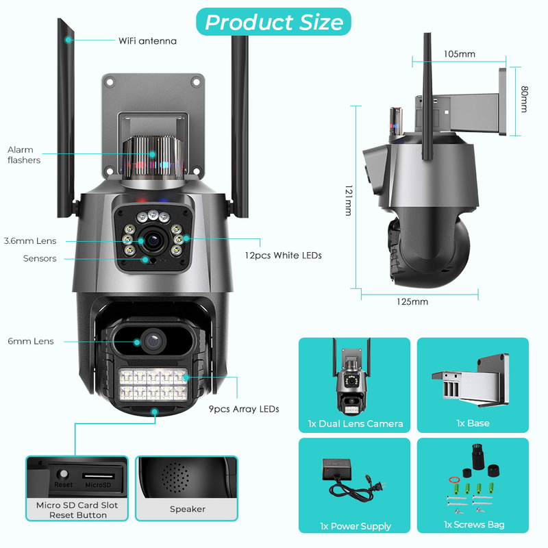 Cámara De Seguridad Ptz Alarma IC3441